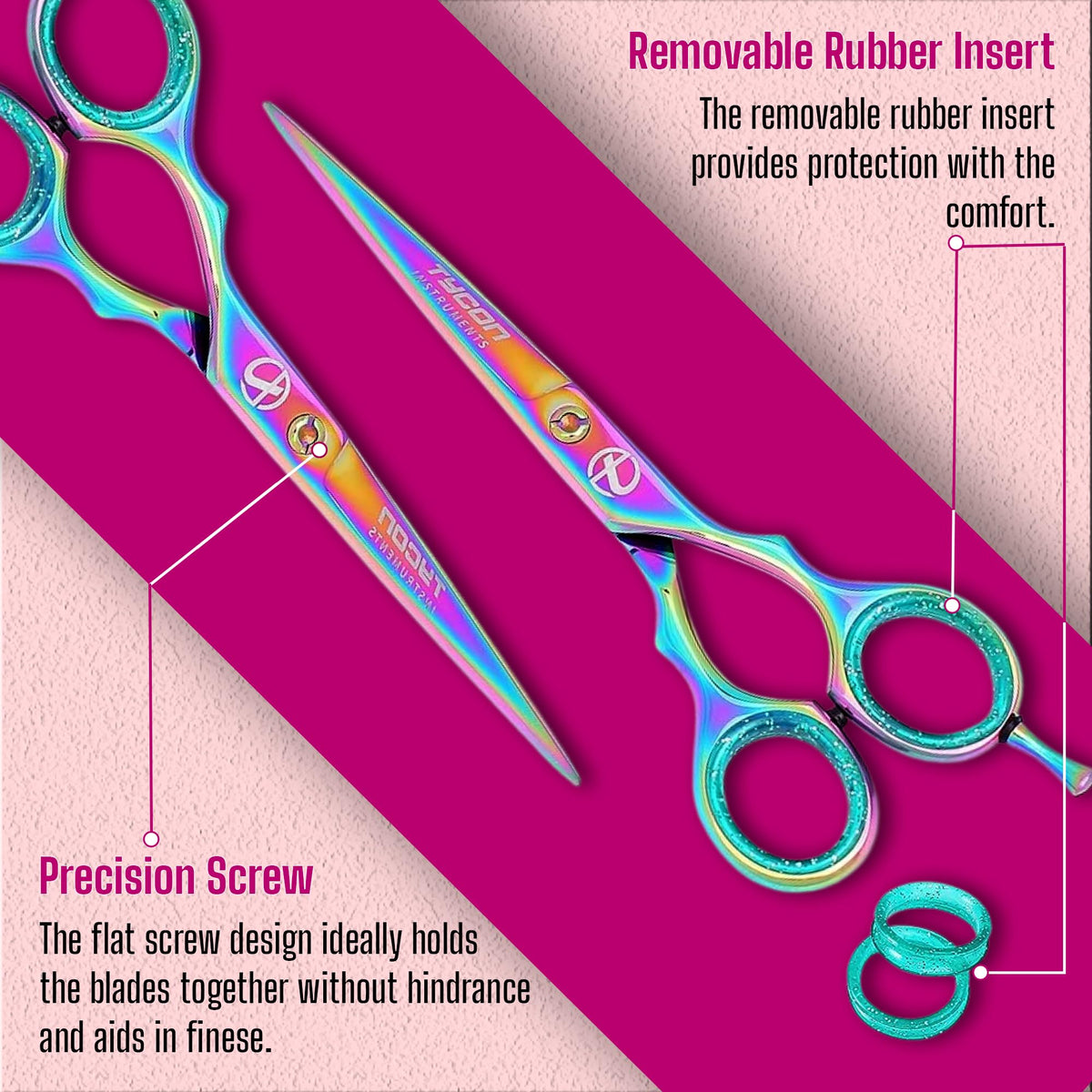 Tycon Instruments scissors cutting hair in salon demonstrating smooth results