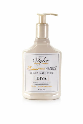 TYLER CANDLE COMPANY Diva front packaging showing 8 oz tube and label, elegant design benefit