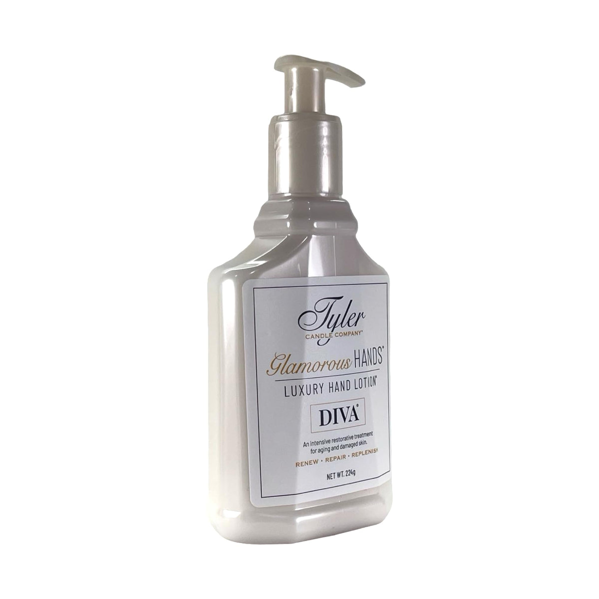TYLER CANDLE COMPANY Diva lotion in hand application, quick absorption benefit