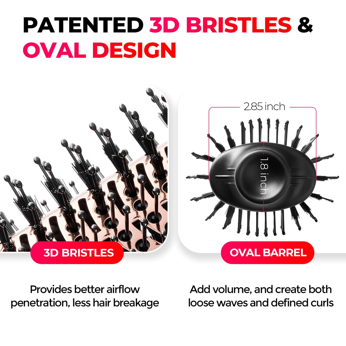 TYMO 360° vent underside view illustrating faster drying performance and surround airflow
