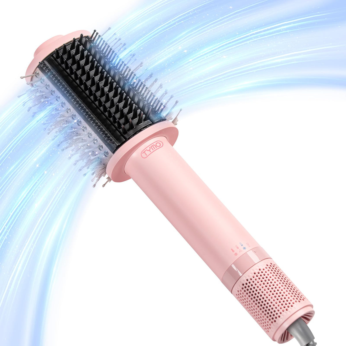 TYMO 4.0 front view in pink showing compact design and fast drying benefit