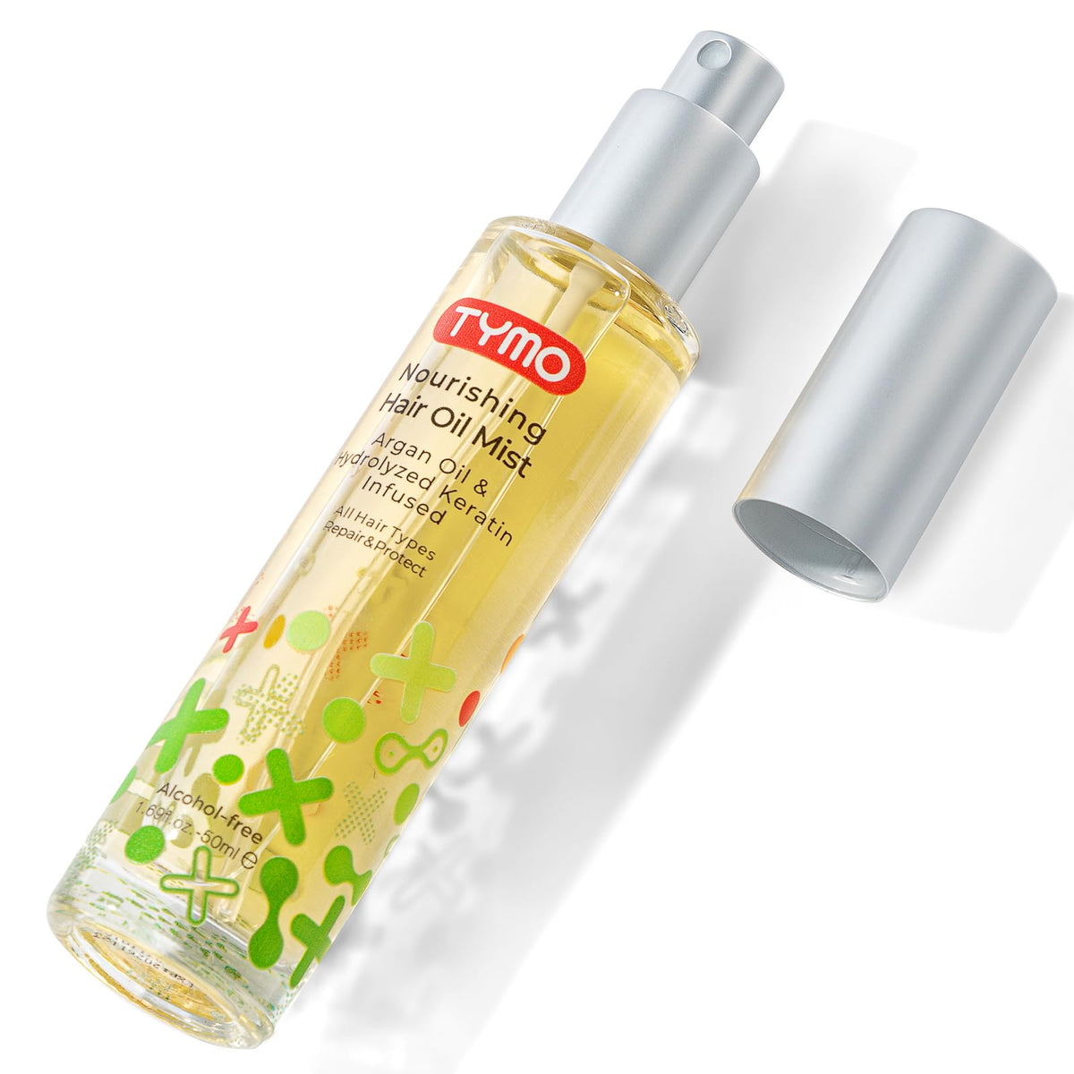 TYMO front packaging showing bottle and label, conveys lightweight styling benefit