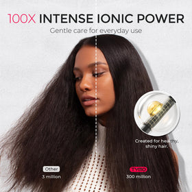 TYMO comb attachment detail illustrating detangling benefit for smoother hair