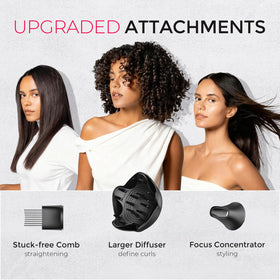 TYMO concentrator nozzle focused view for precise styling and faster straightening