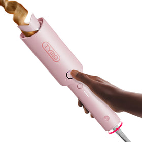 TYMO CURLPRO front view showing controls and sleek pink finish for easy styling