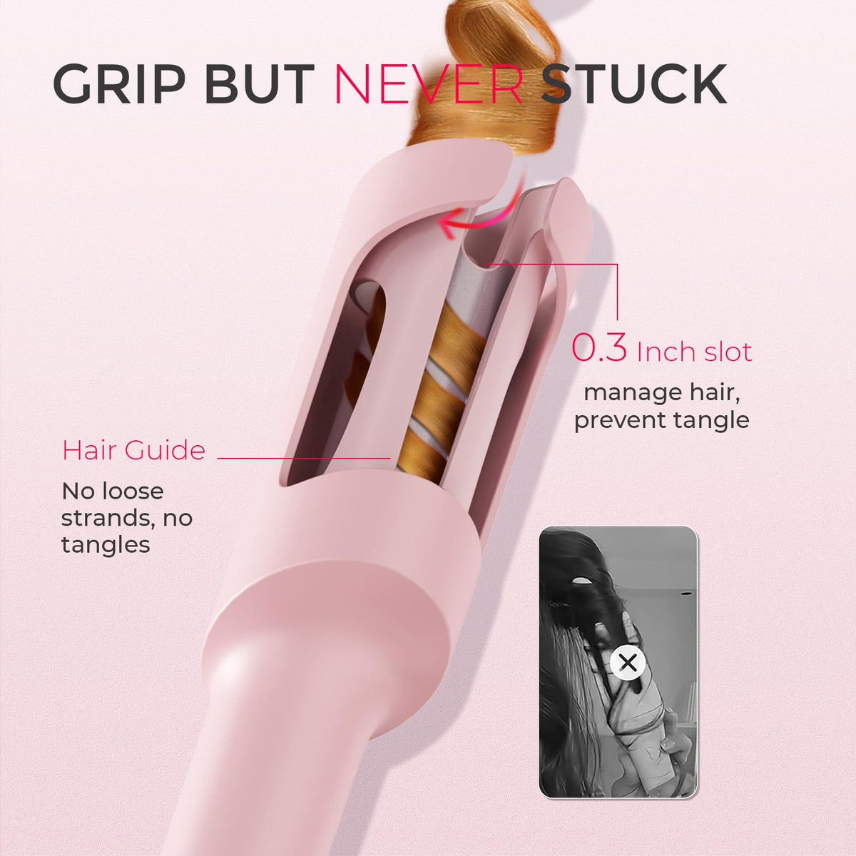 TYMO CURLPRO in use creating beach waves for long-lasting frizz-free texture