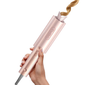 TYMO CurlPro Plus front view in gold blush showing controls and sleek design for easy styling