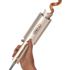TYMO CurlPro Plus front view showing controls and barrel for easy operation