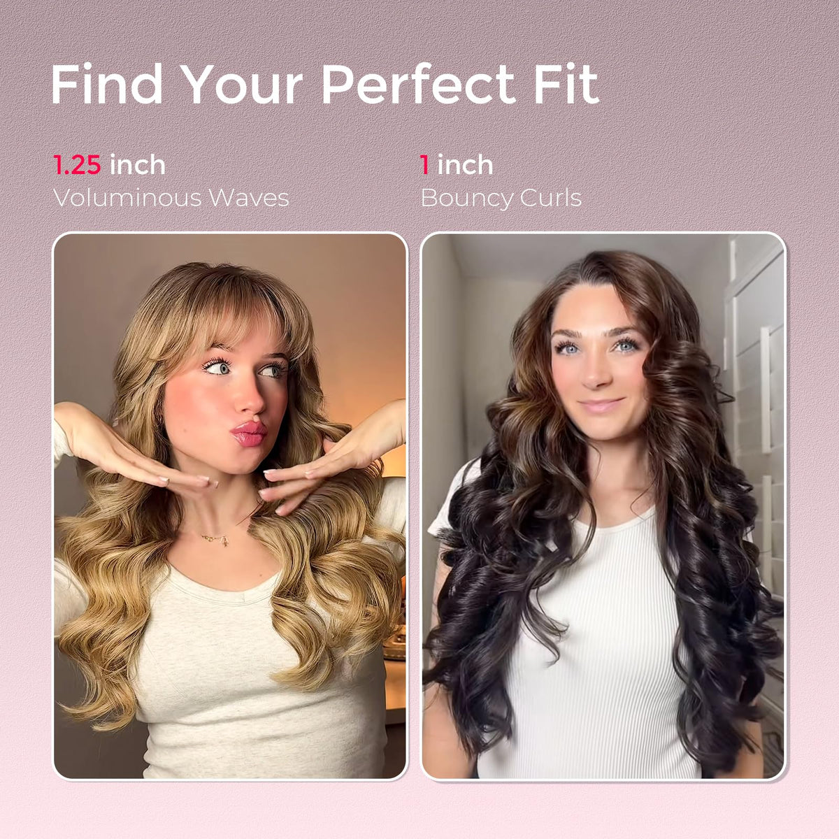 TYMO CurlPro Plus in use on long hair creating defined, glossy curls quickly