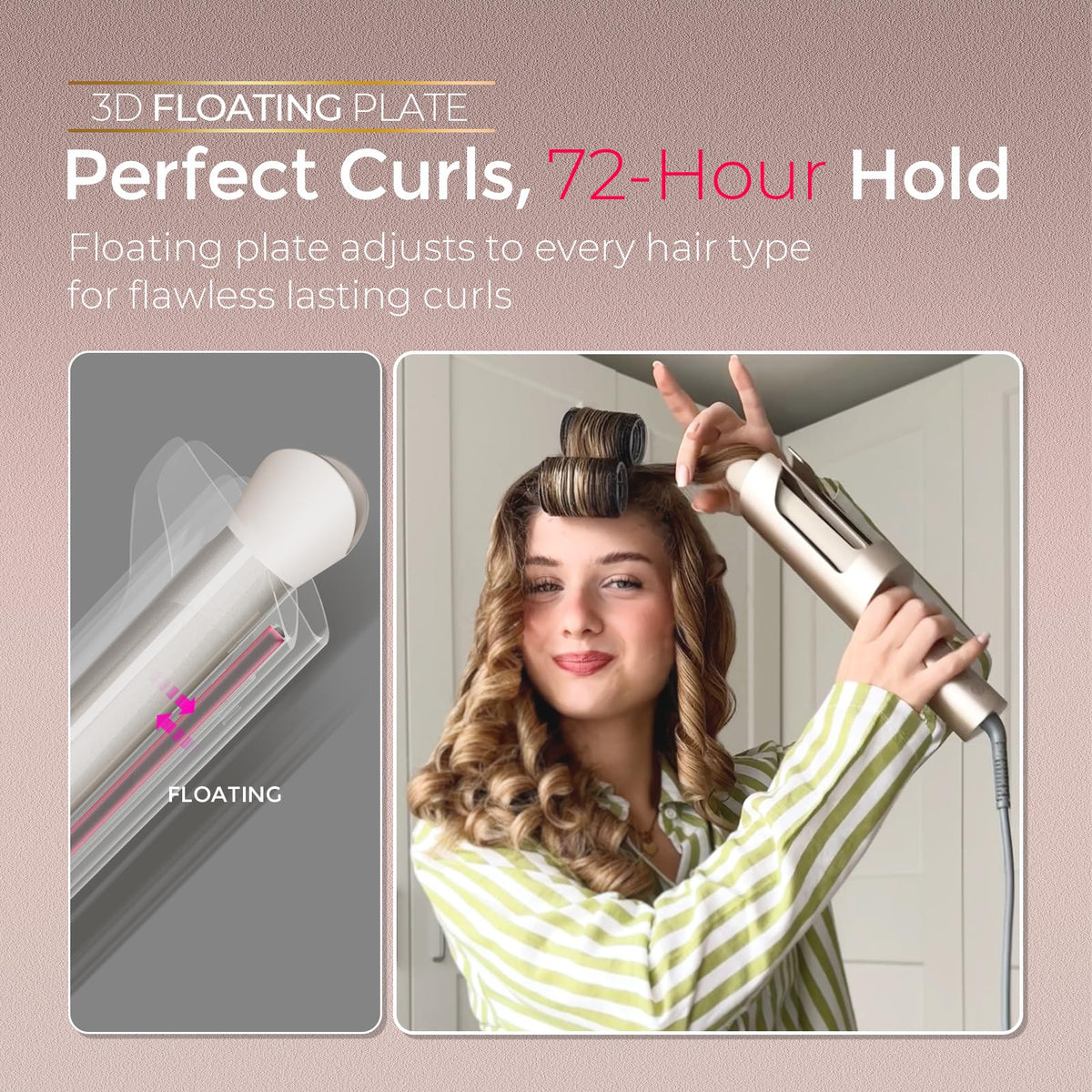 TYMO CurlPro Plus held in hand to show scale and comfortable grip