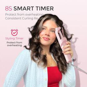 TYMO CURLPRO held in hand showing compact travel-friendly size and lightweight benefit