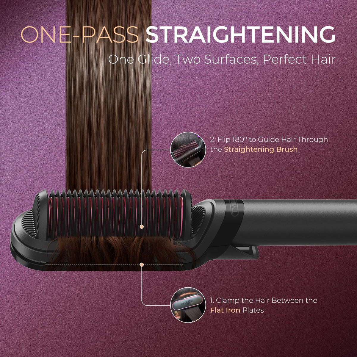 TYMO in-hand action styling hair fast for time-saving convenience
