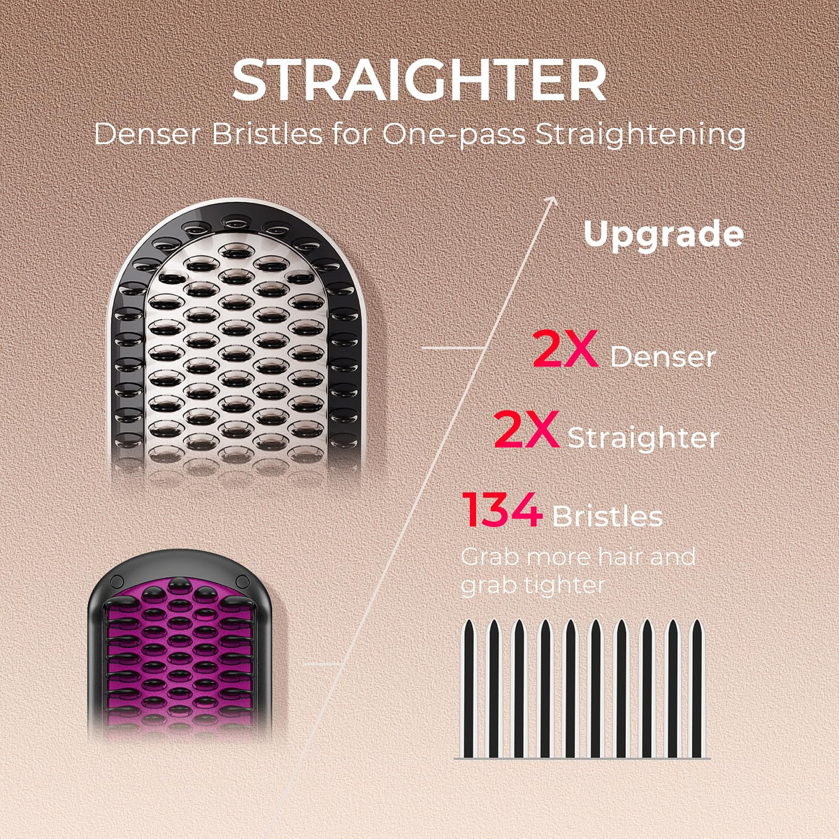 TYMO brush in use smoothing long hair for quick frizz-free styling benefit