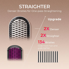 TYMO brush in use smoothing long hair for quick frizz-free styling benefit