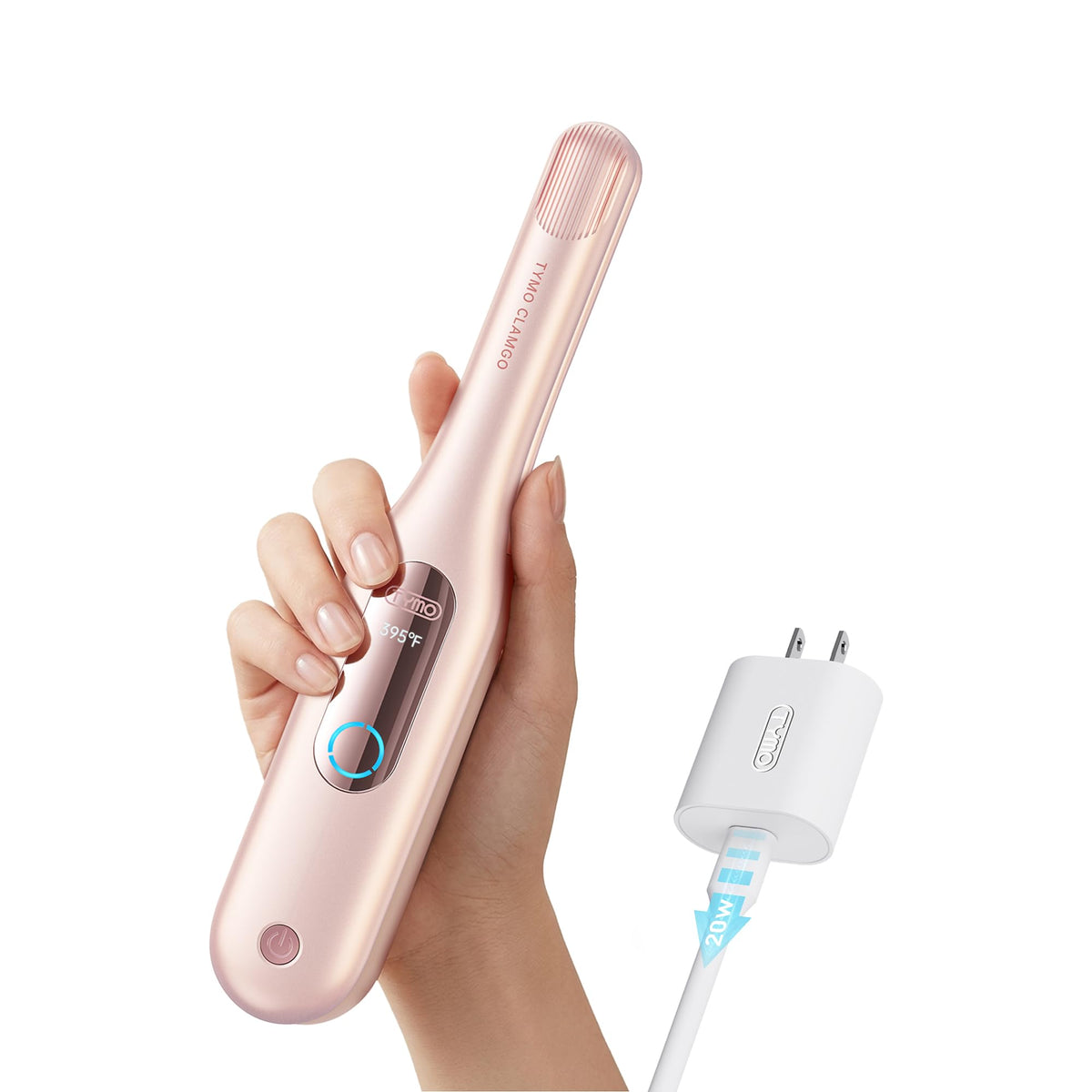 TYMO mini flat iron front view showing compact design and portability