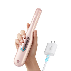 TYMO mini flat iron front view showing compact design and portability