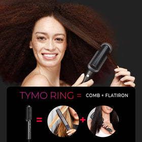 TYMO Ring close-up of 3D brush teeth demonstrating tangle-free straightening benefit