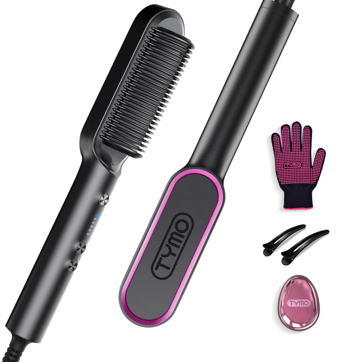 TYMO Ring front view showing brush face and sleek black design for smoother styling