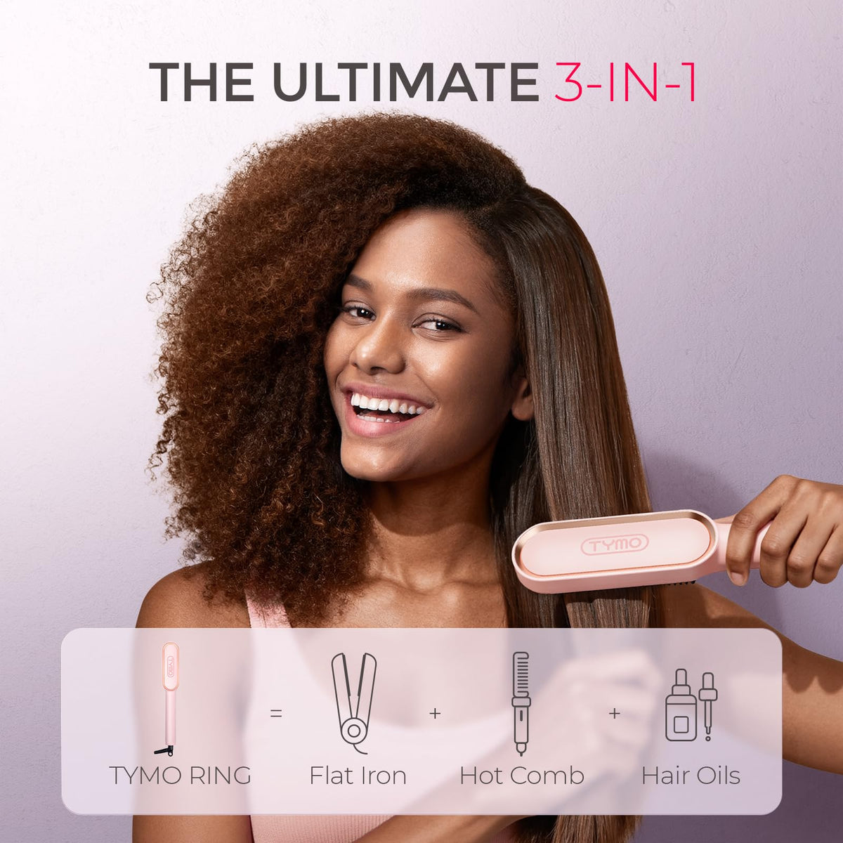 TYMO keratin ceramic plate closeup highlighting smooth finish and shine protection