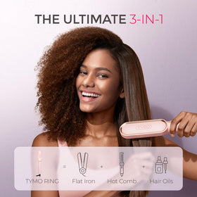 TYMO keratin ceramic plate closeup highlighting smooth finish and shine protection