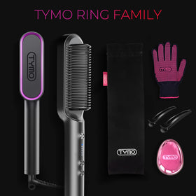 TYMO Ring on a travel kit in a suitcase showing dual-voltage convenience for trips