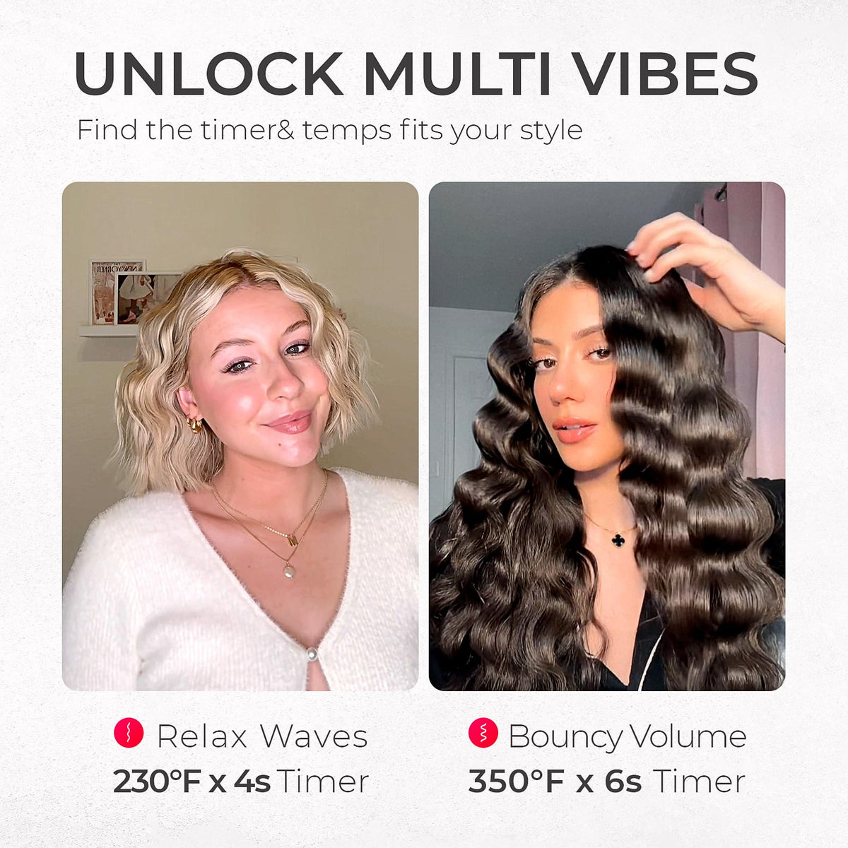 TYMO ROVY styling long hair to beach waves demonstrating fast results and volume