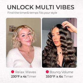 TYMO ROVY styling long hair to beach waves demonstrating fast results and volume