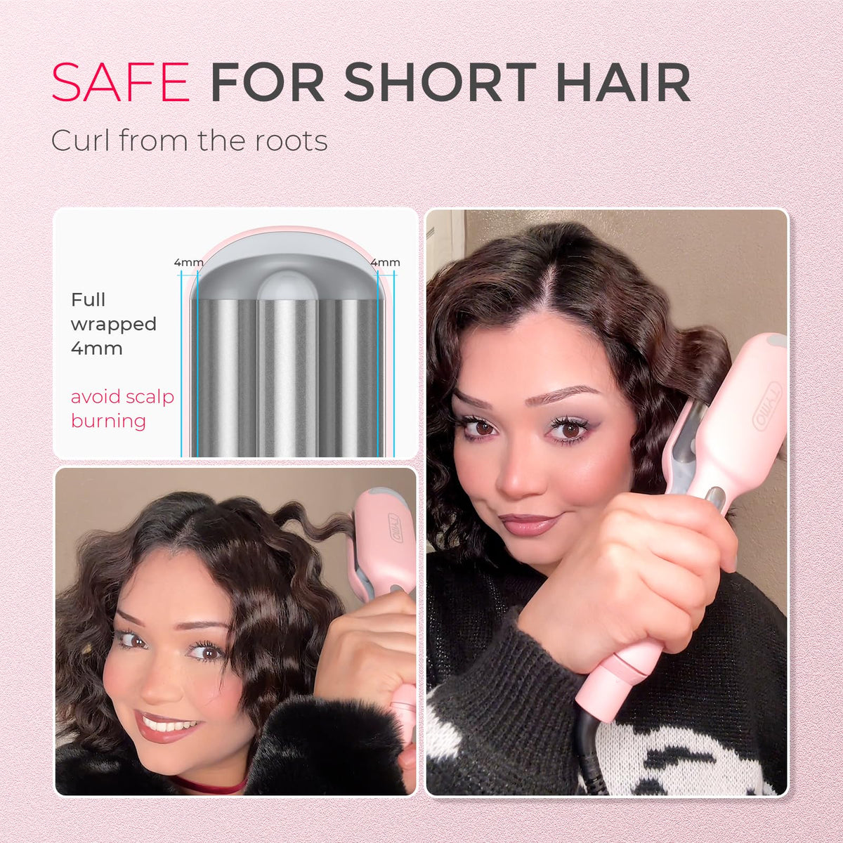 TYMO ROVY in use on long hair creating beach waves with speed benefit