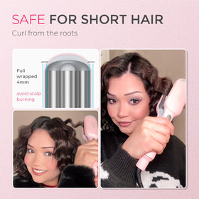 TYMO ROVY in use on long hair creating beach waves with speed benefit