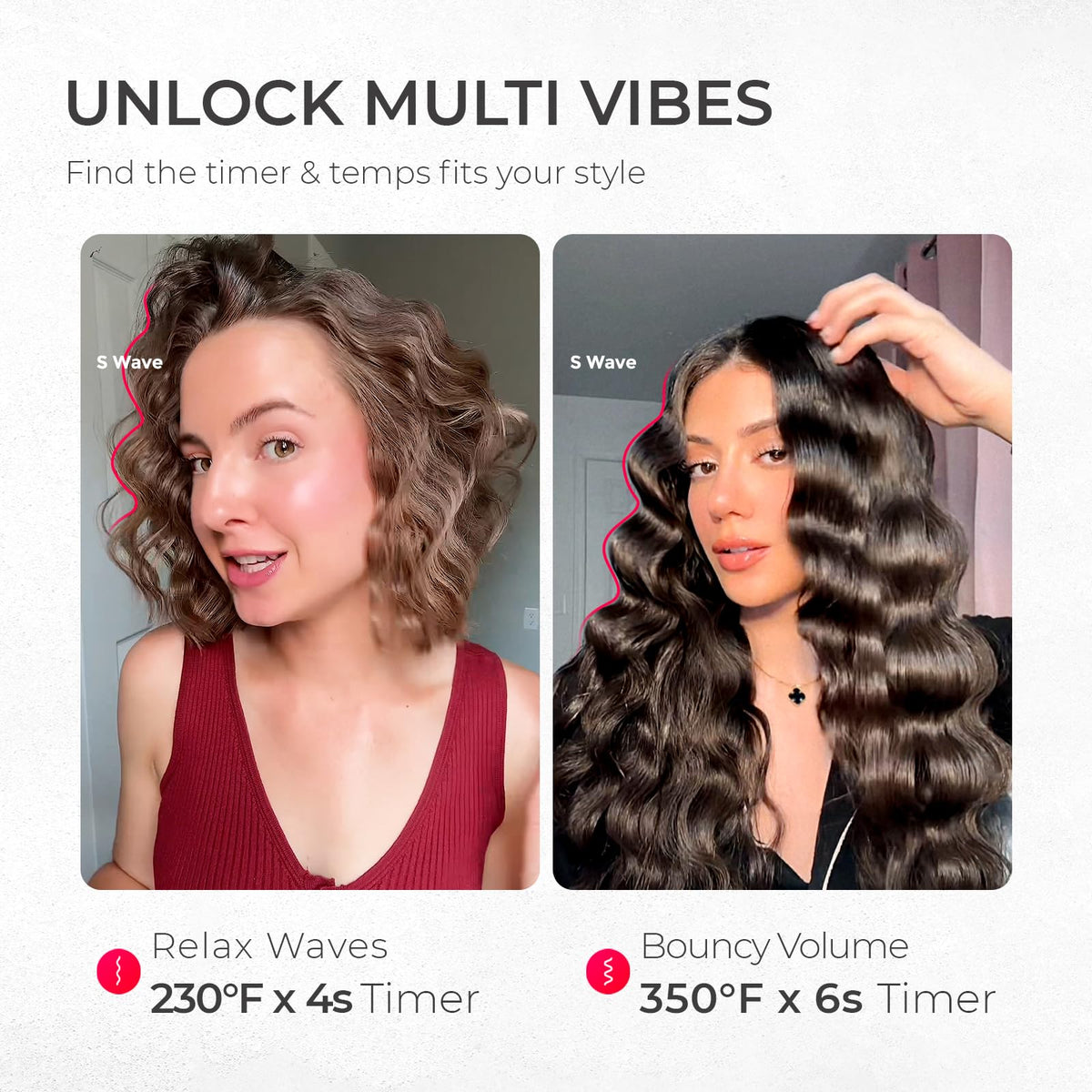 TYMO ROVY used on long hair creating consistent beach waves quickly and safely