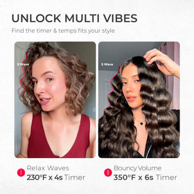 TYMO ROVY used on long hair creating consistent beach waves quickly and safely