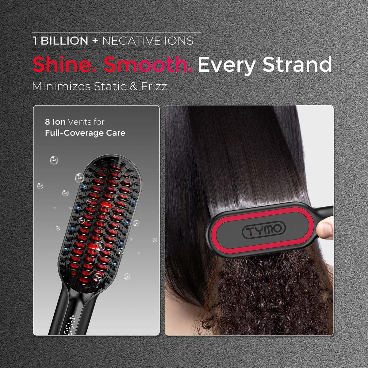 TYMO next to smartphone showing small scale and benefit easy portability