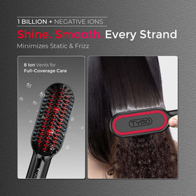 TYMO next to smartphone showing small scale and benefit easy portability