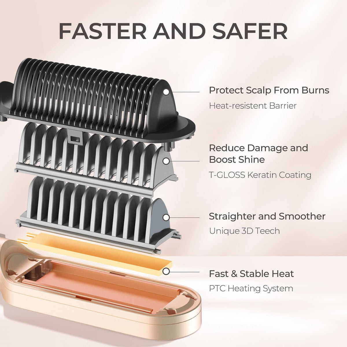 TYMO included insulated gloves, comb, and bobby pins for safe convenient styling