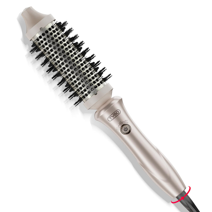 TYMO STYLUX front view showing gold barrel and ergonomic handle for easy styling