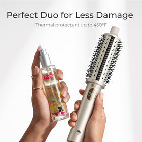 TYMO STYLUX PRO before and after hair demonstrating reduced frizz and shine