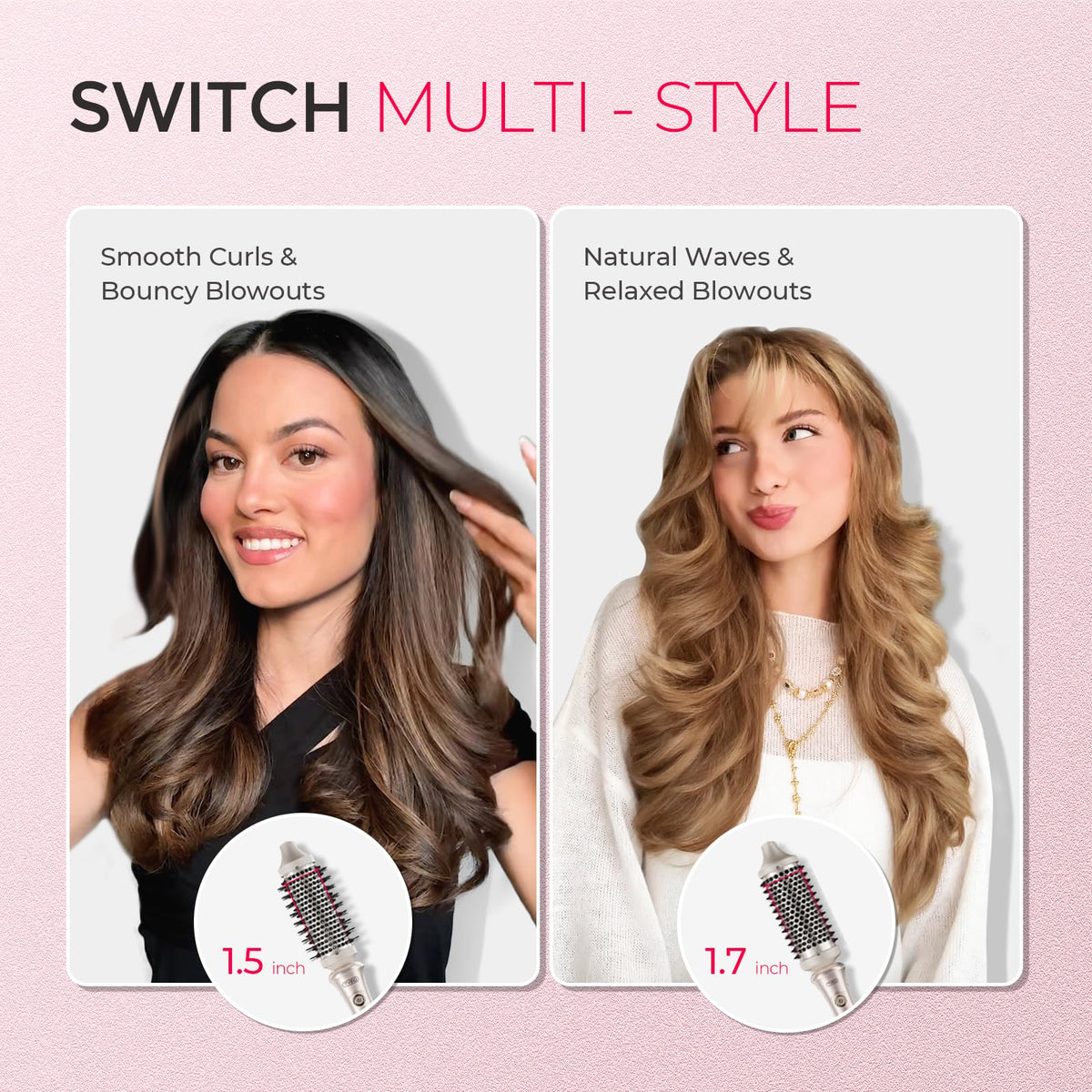 TYMO styling in action creating voluminous blowout for fast salon-like results