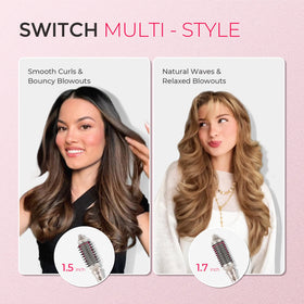 TYMO styling in action creating voluminous blowout for fast salon-like results