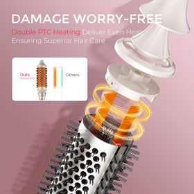 TYMO STYLUX temperature controls close-up, three heat levels for hair types