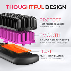 TYMO straightener coiled with travel adapter showing dual voltage convenience