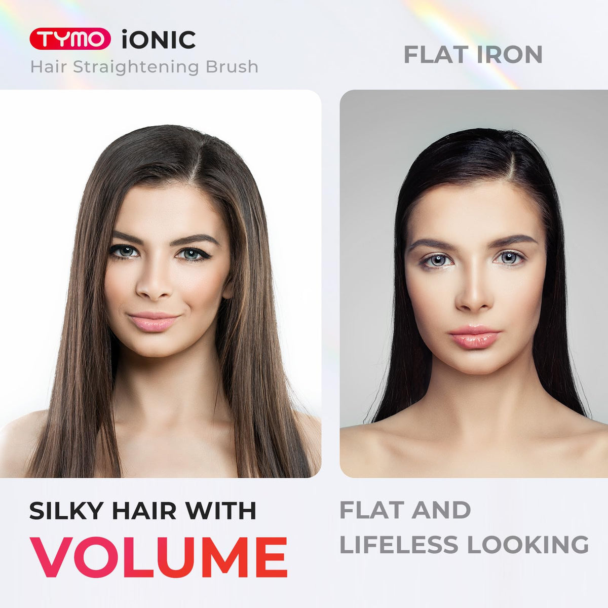 TYMO wider comb pitch shown next to standard comb to reduce breakage and friction
