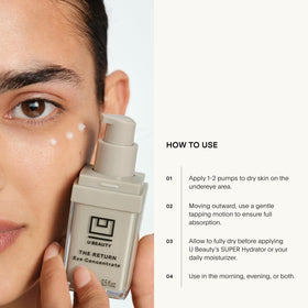 U Beauty on bathroom vanity illustrating daily routine integration and layering