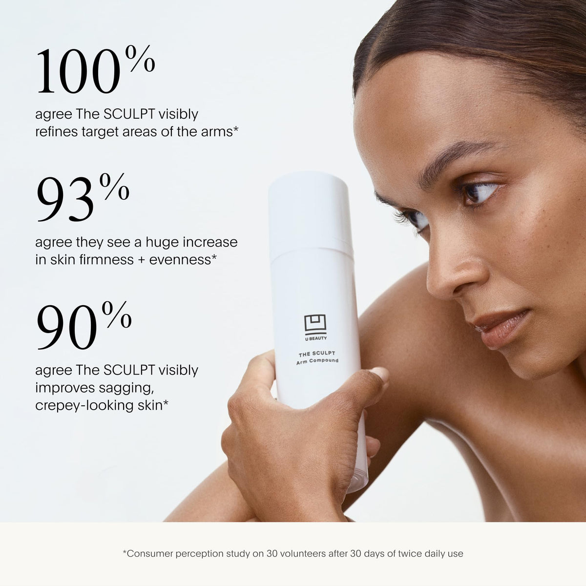 U Beauty SCULPT applied to neck area illustrating gentle lift and refined appearance