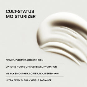 U Beauty cream texture swipe demonstrating rich, fast-absorbing moisture