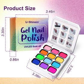 U-Shinein chrome powder effect on nails showing mirror shine and layered creativity