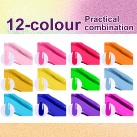 U-Shinein color swatch display with vivid gradient shades for accurate color choice