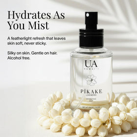 Ua Body misting over linen illustrating fabric refresh and subtle scent benefit