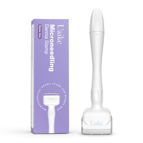 Uaike derma stamp front angle showing compact design and easy grip benefit