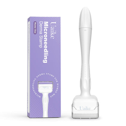 Uaike derma stamp front angle showing compact design and easy grip benefit