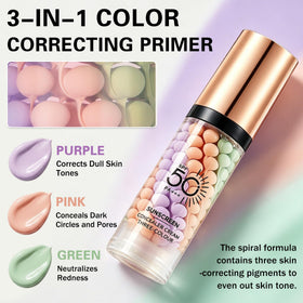 UAOE spiral texture close-up revealing three-color correcting pigments